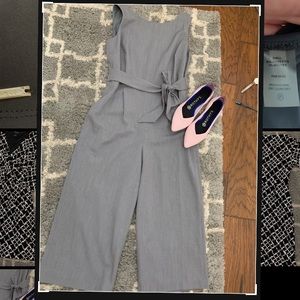 LOFT Silver Cropped Flare Jumpsuit🌸